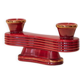 Red ceramic candlestick - Art Deco