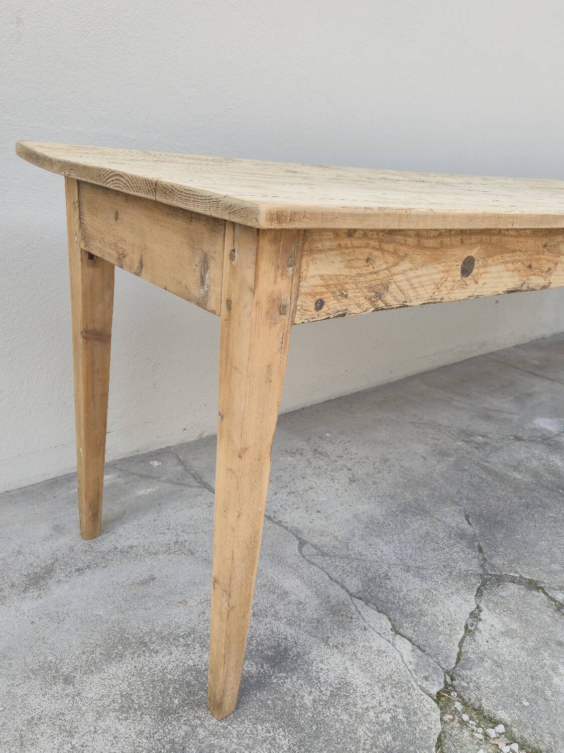 Rustic farmhouse table in fir, 1900