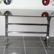 Dining table in smoked glass brown chrome structure