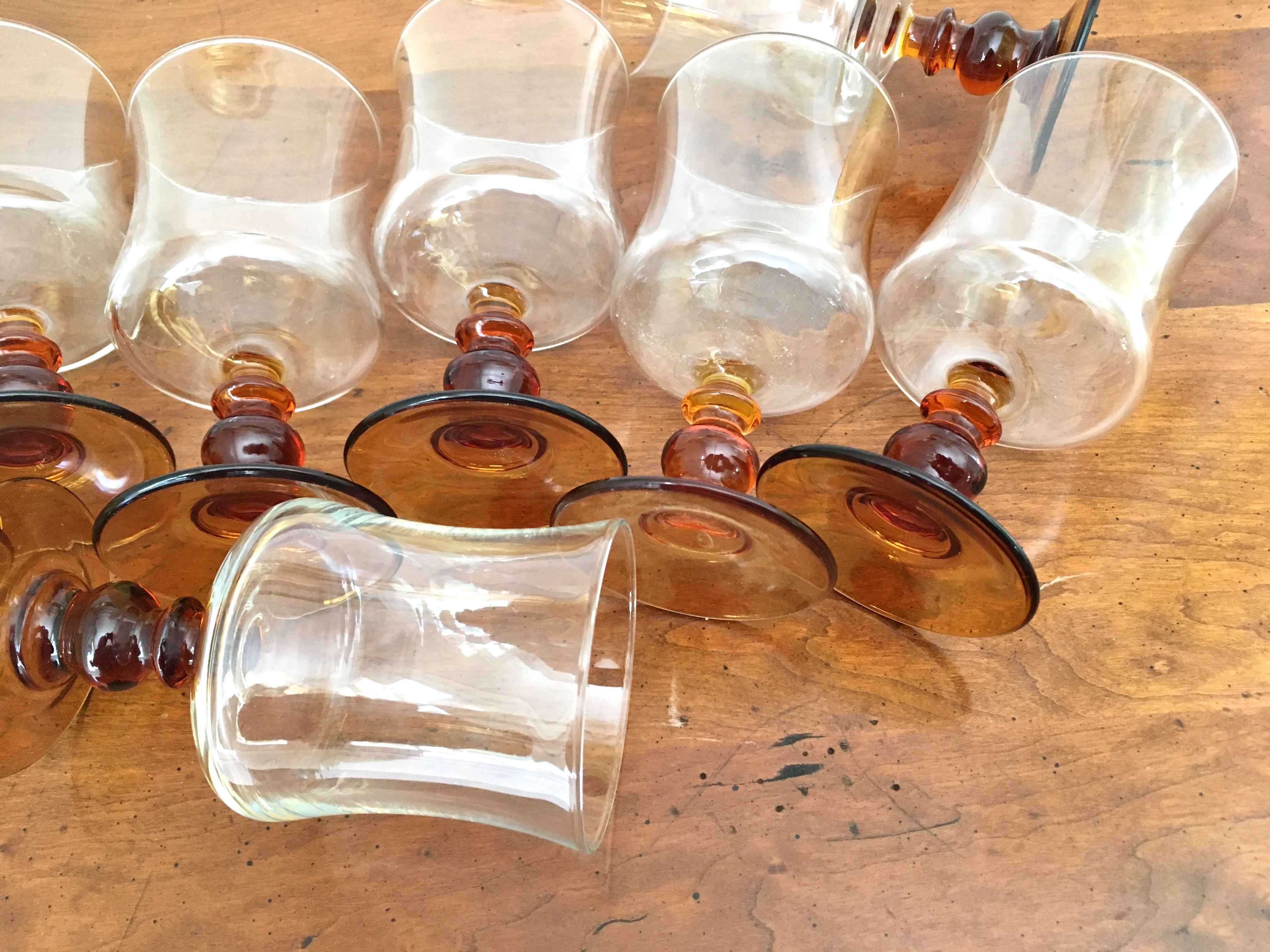 Set of 8 vintage wine glasses