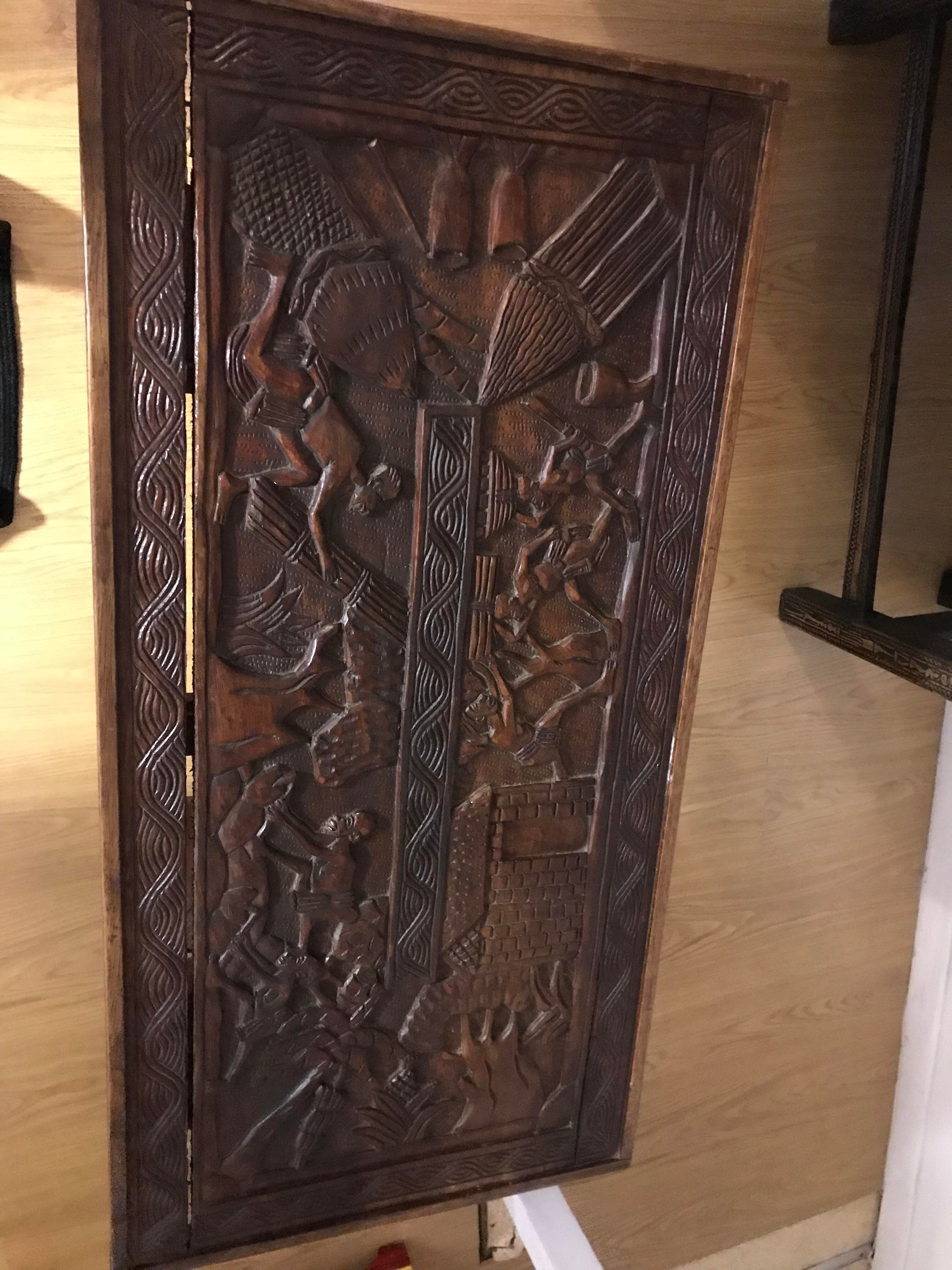 Carved Senegalese coffee table