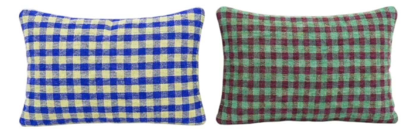 Set of 2 vintage kilim cushion covers 41x61 cm