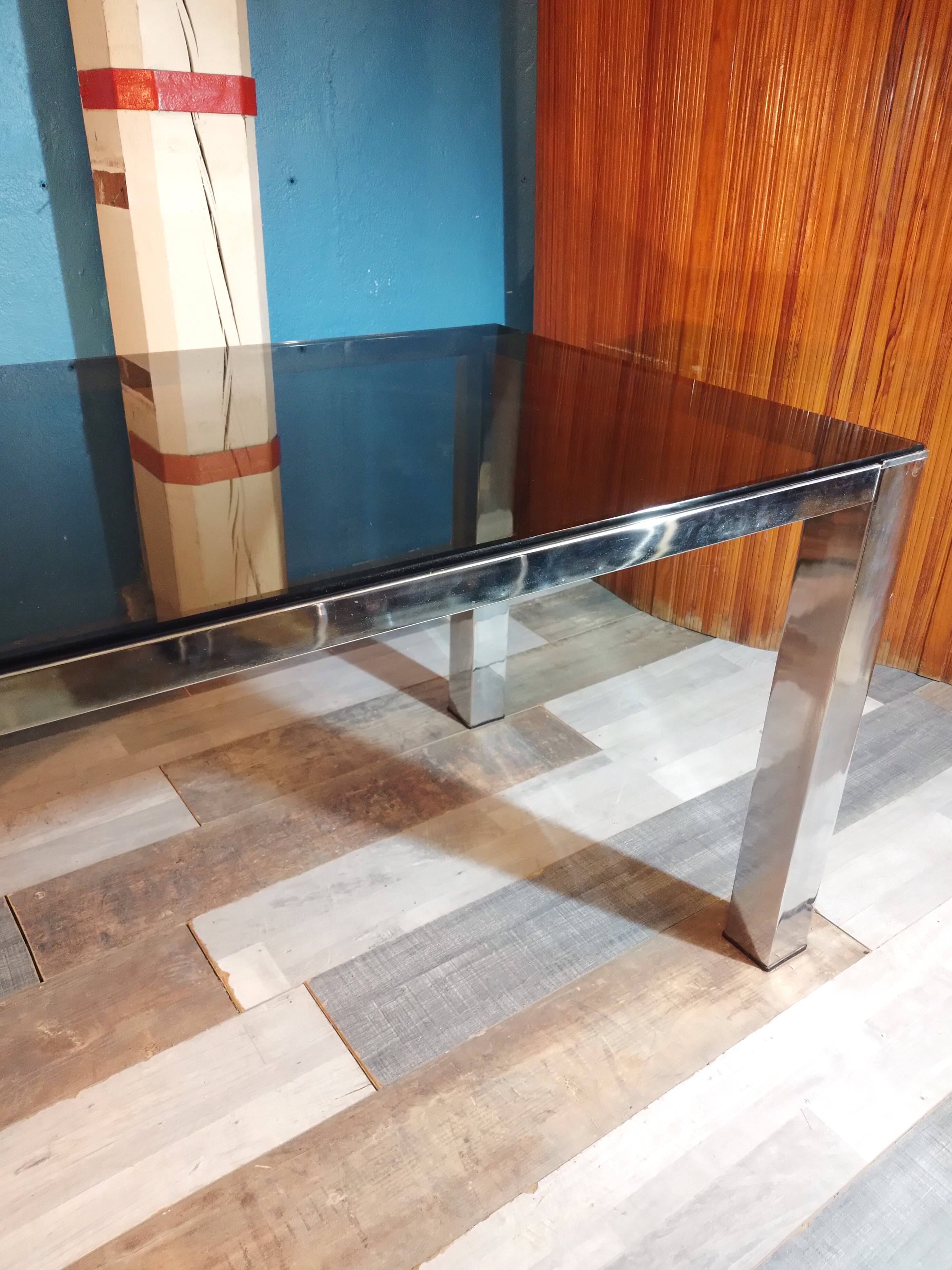 Italian coffee table + 6 chairs 1970s