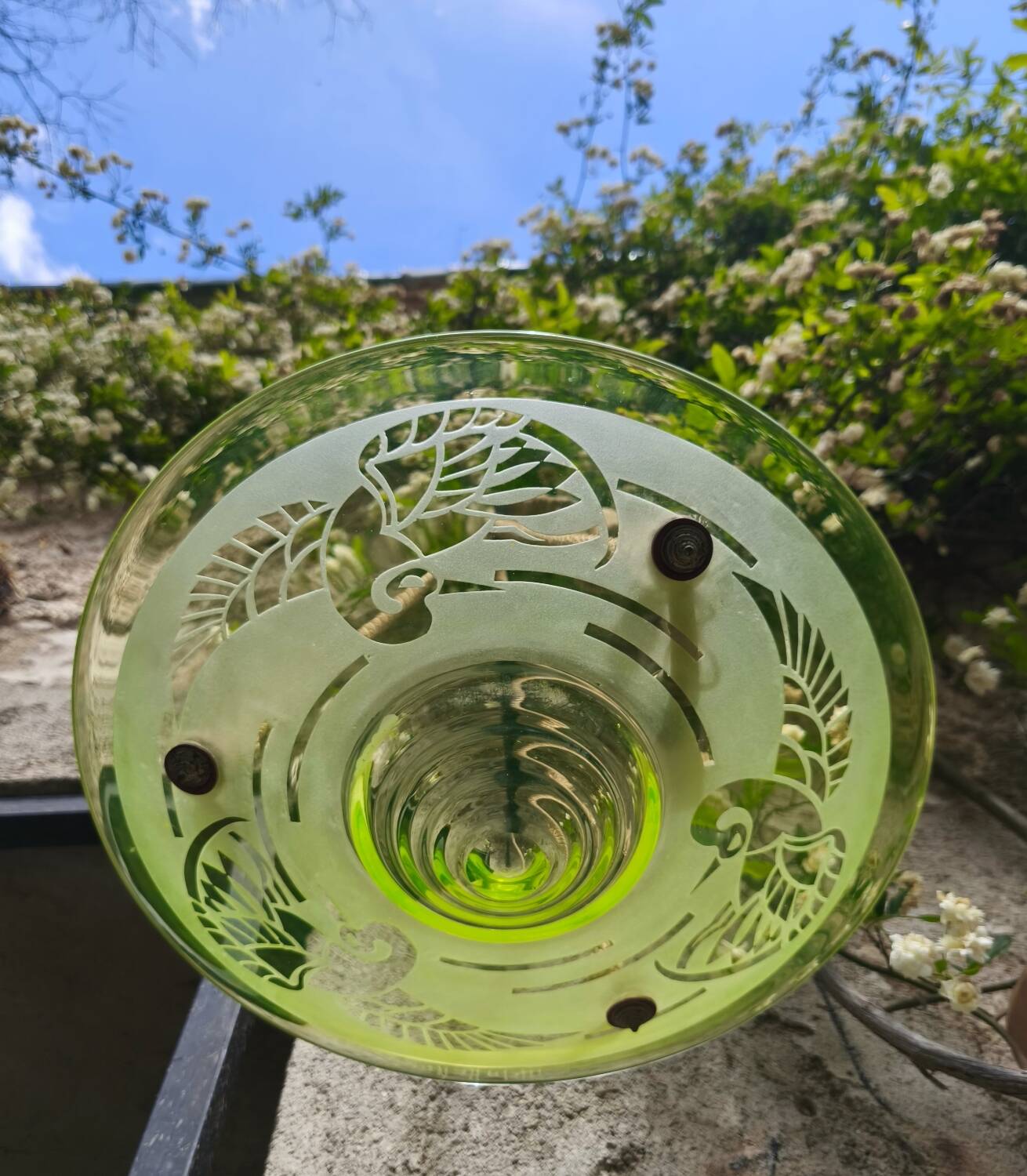 Art Deco ceiling light by A. Delatte in Ouraline