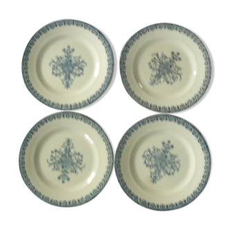Lot de 4 assiettes plates Alhambra de Salins terre de fer