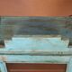 Old art deco wall display case in original blue teak burmese patina