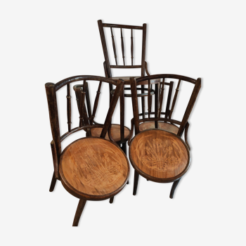 Suite of 5 Chairs bistrot