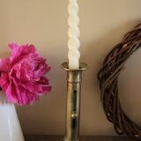 Push-button brass torch candle holder