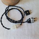 Ceramic and rattan lamp