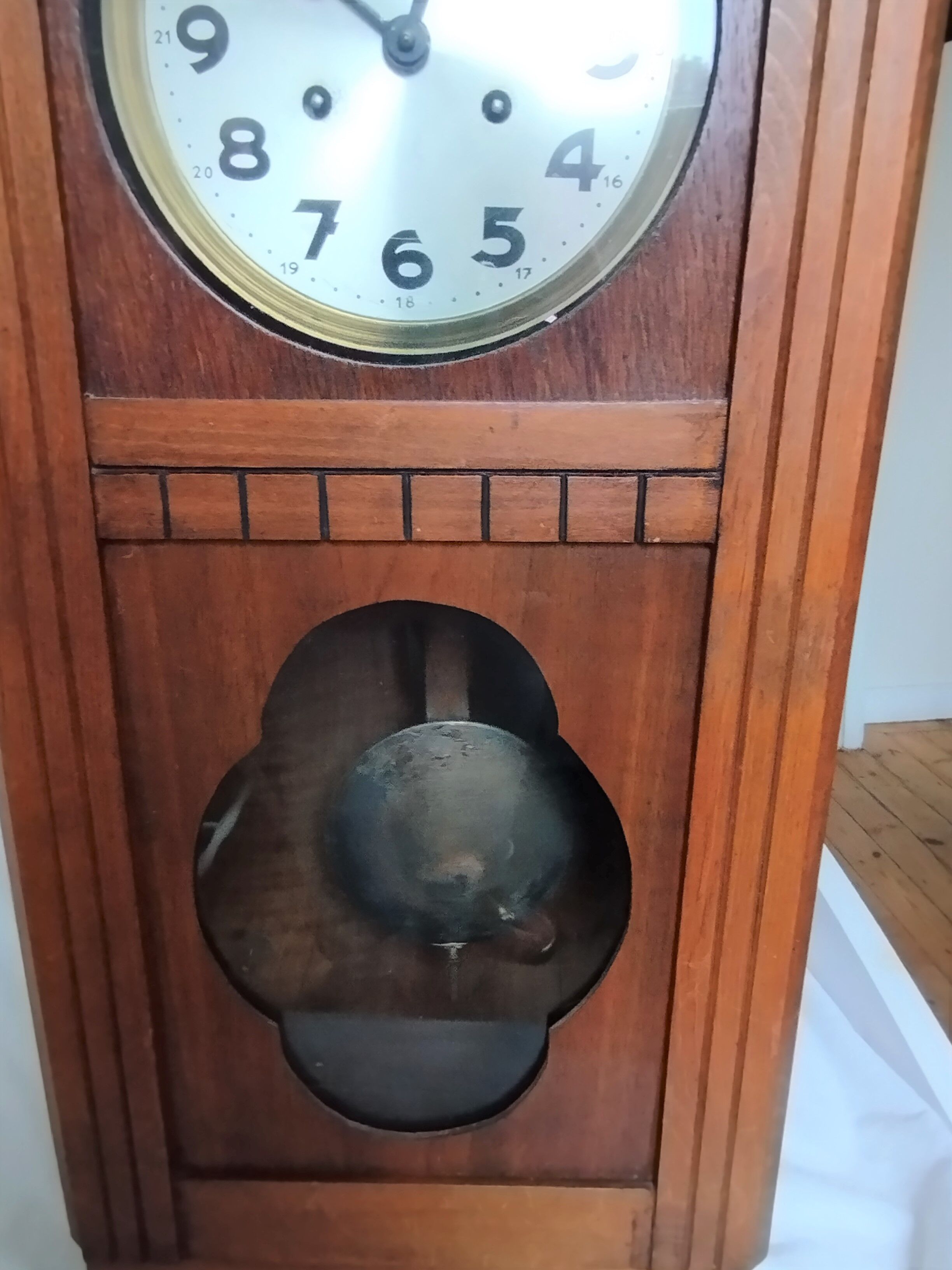 Wooden clock art deco style