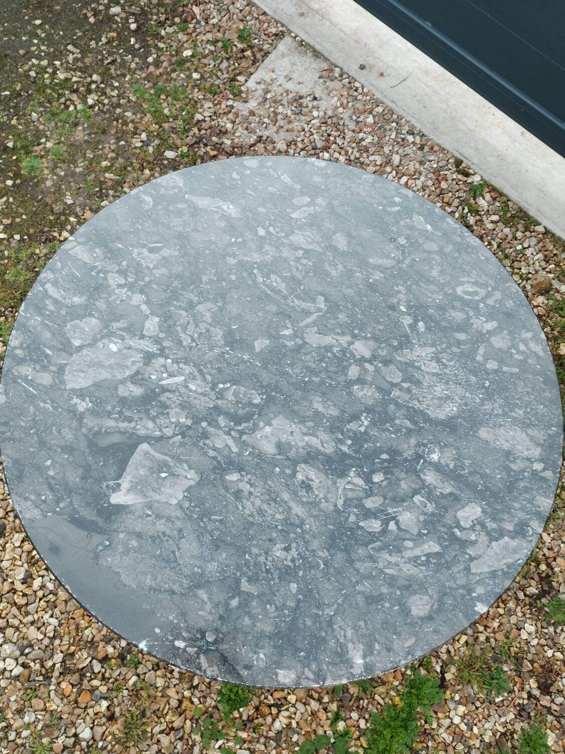 Empire style pedestal table with marble top