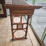Vintage bamboo and rattan console table in excellent condition