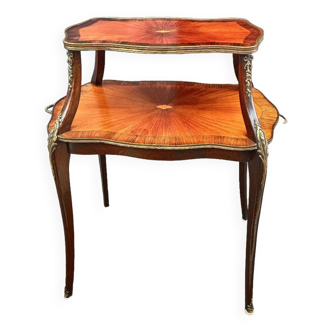 Old marquetry tea table Louis XVI style