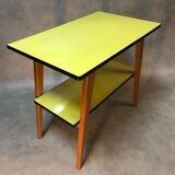 Table en Formica jaune 2 plateaux, 50’s