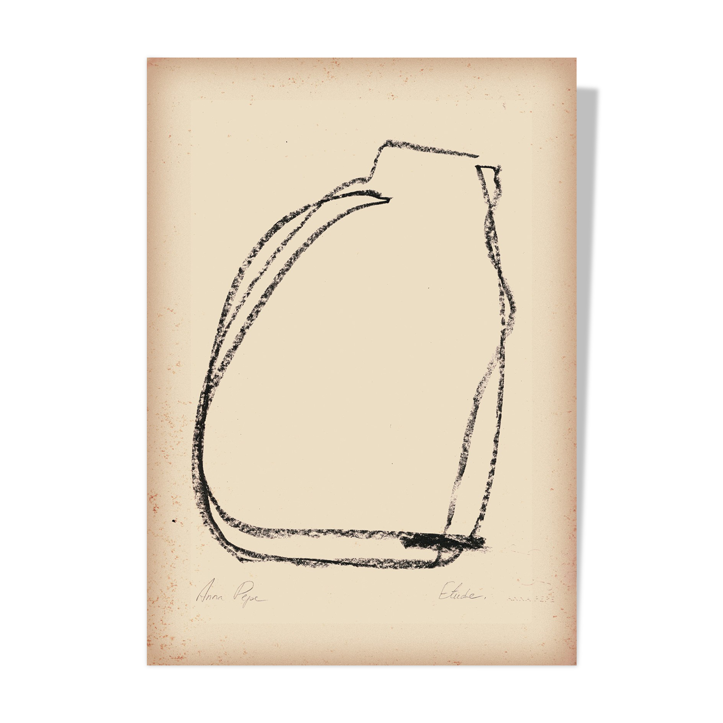 Original oil pastel drawing "Études"