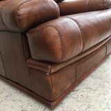 Sofa and leather armchair