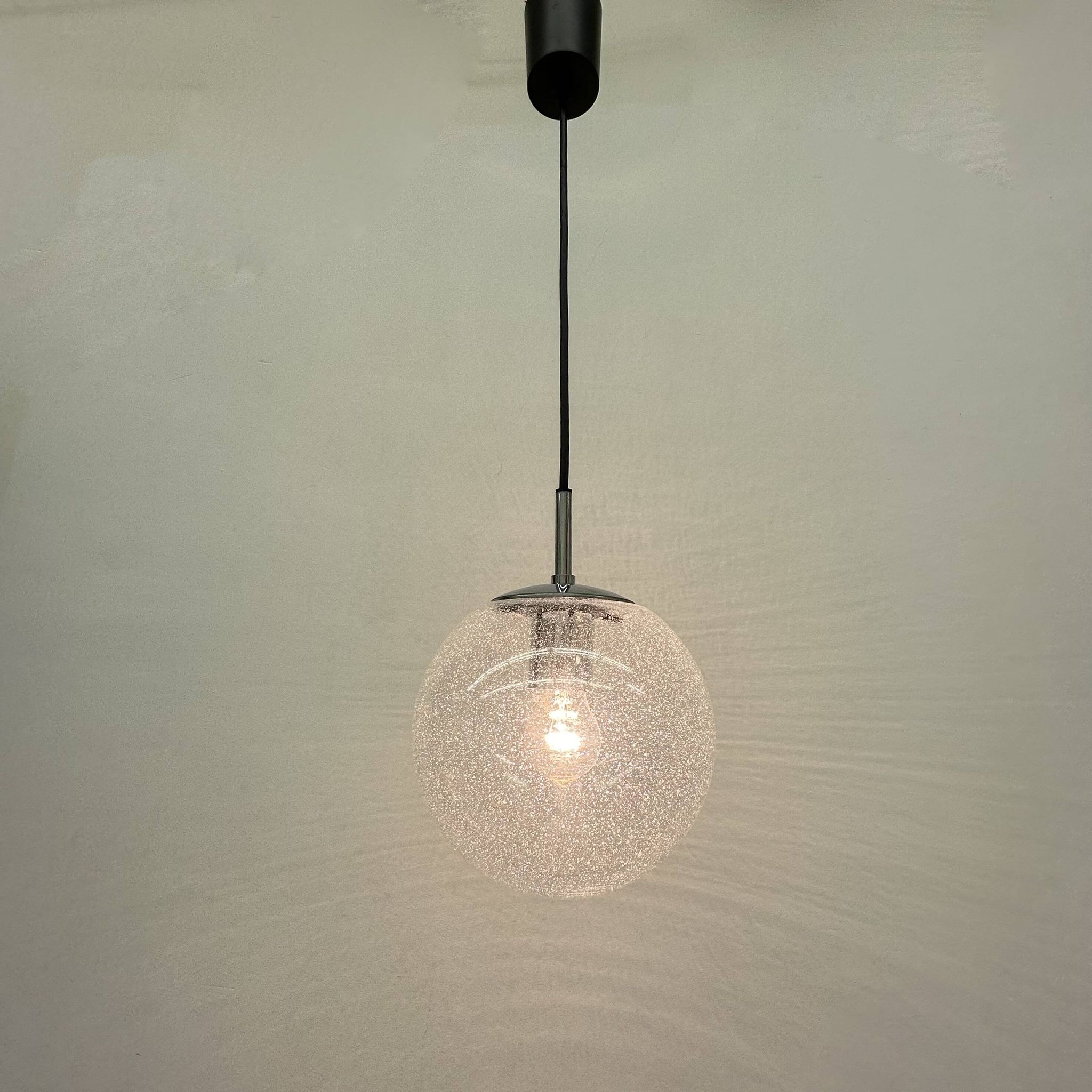 Lampe à suspension Glashütte Limburg, années 1970