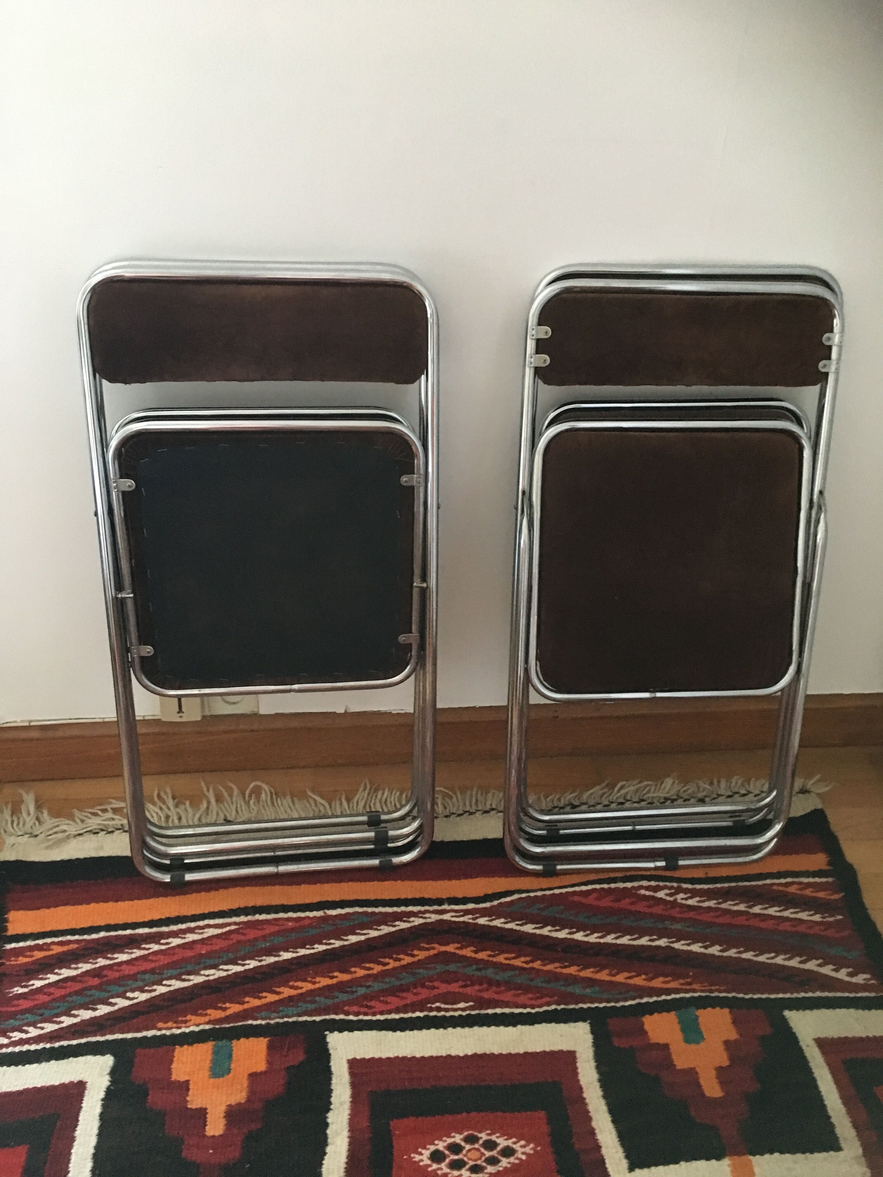 Lot de 4 chaises pliantes en velours