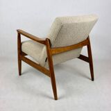 Beige Boucle armchair GFM-64 attributed to Edmund Homa, 1970s