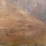 Painting made in oil on embedded canvas