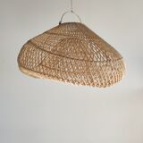 Small rattan lampshade in the shape of a braided hat
