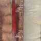 Rectangular metal top in chiseled silver color and vintage grape pattern