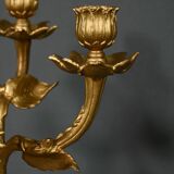 Pair of candelabra in gilded spelter and onyx – 1940