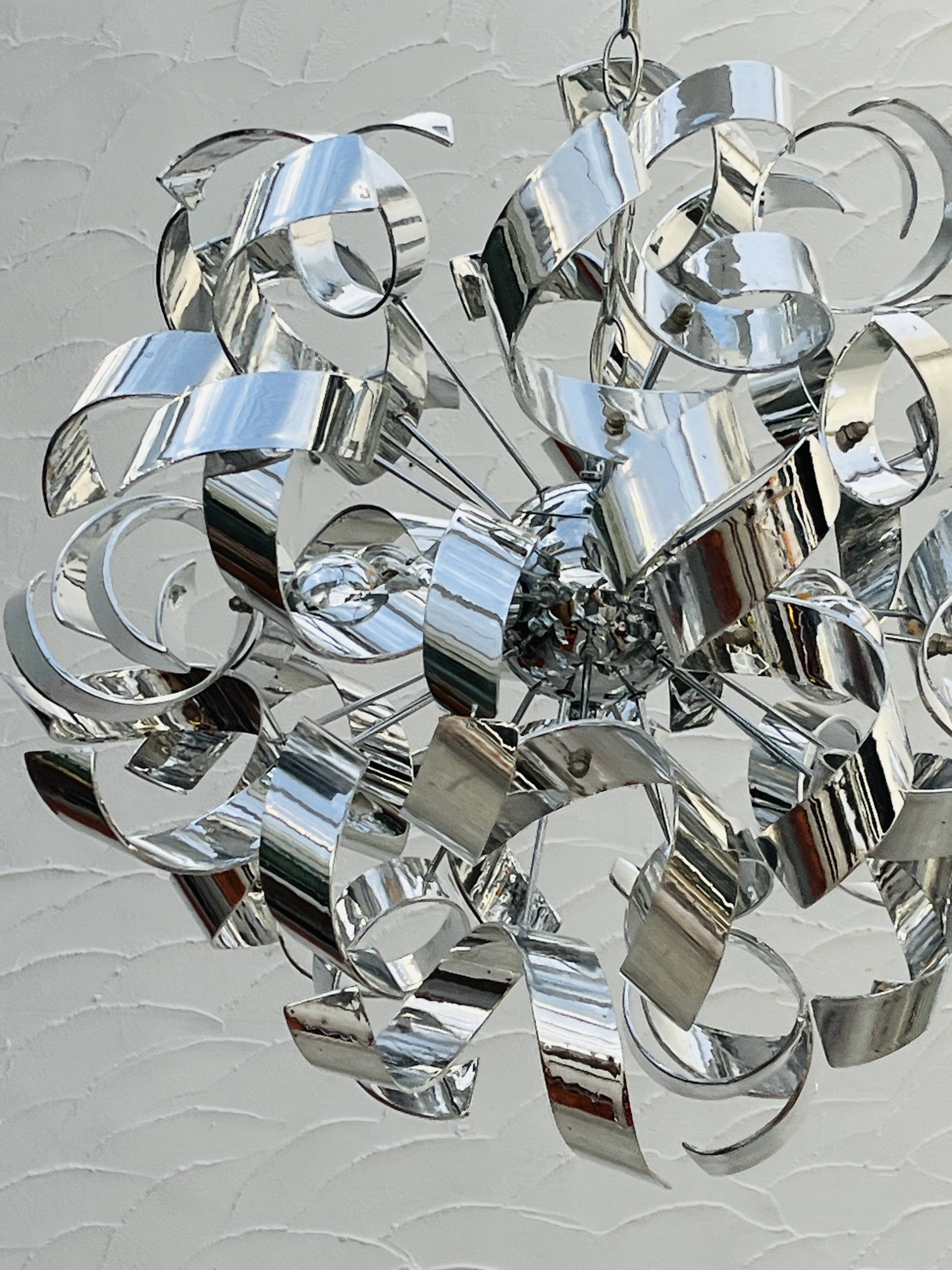 Sculptural chrome suspension design