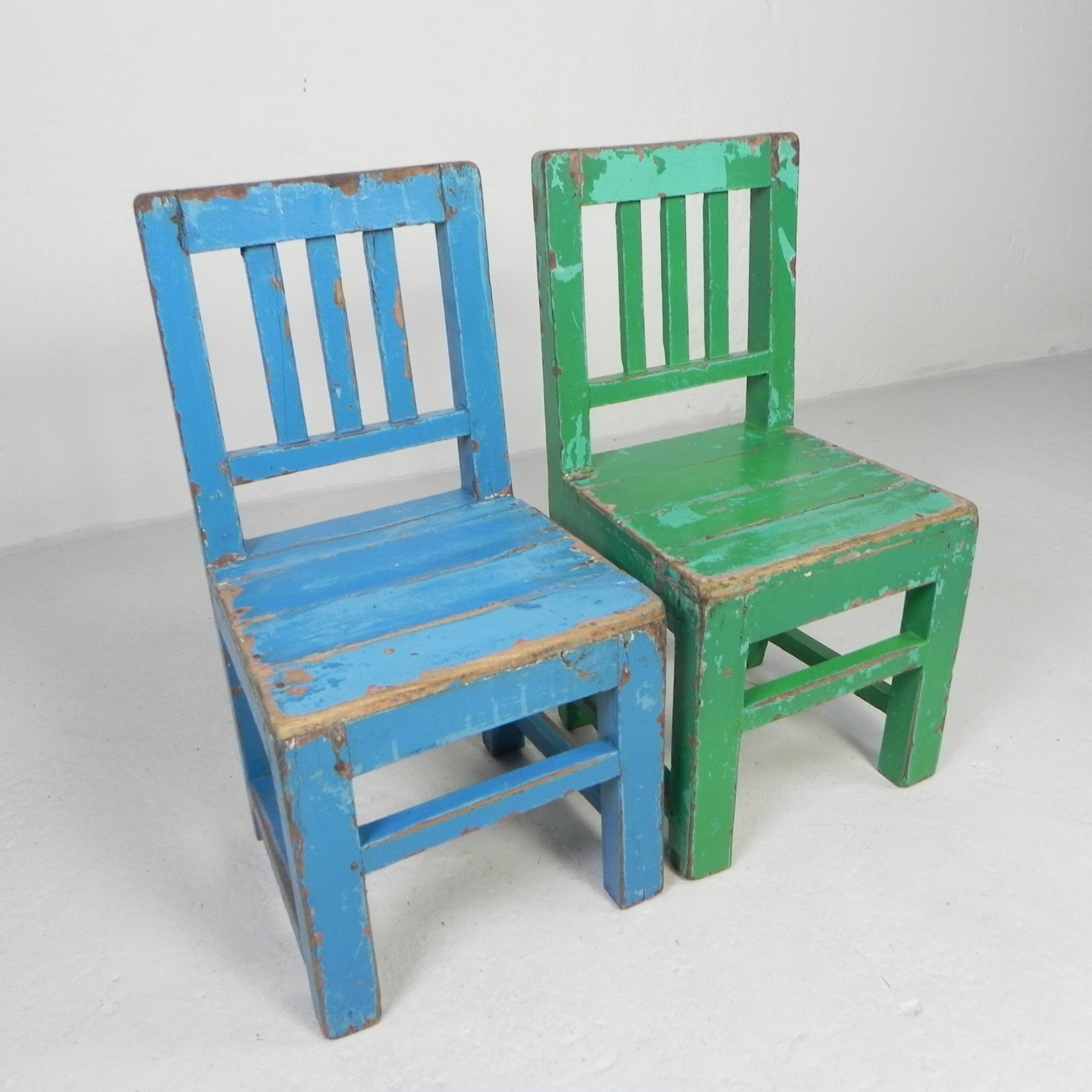Set of 2 vintage children's chairs, 1950s