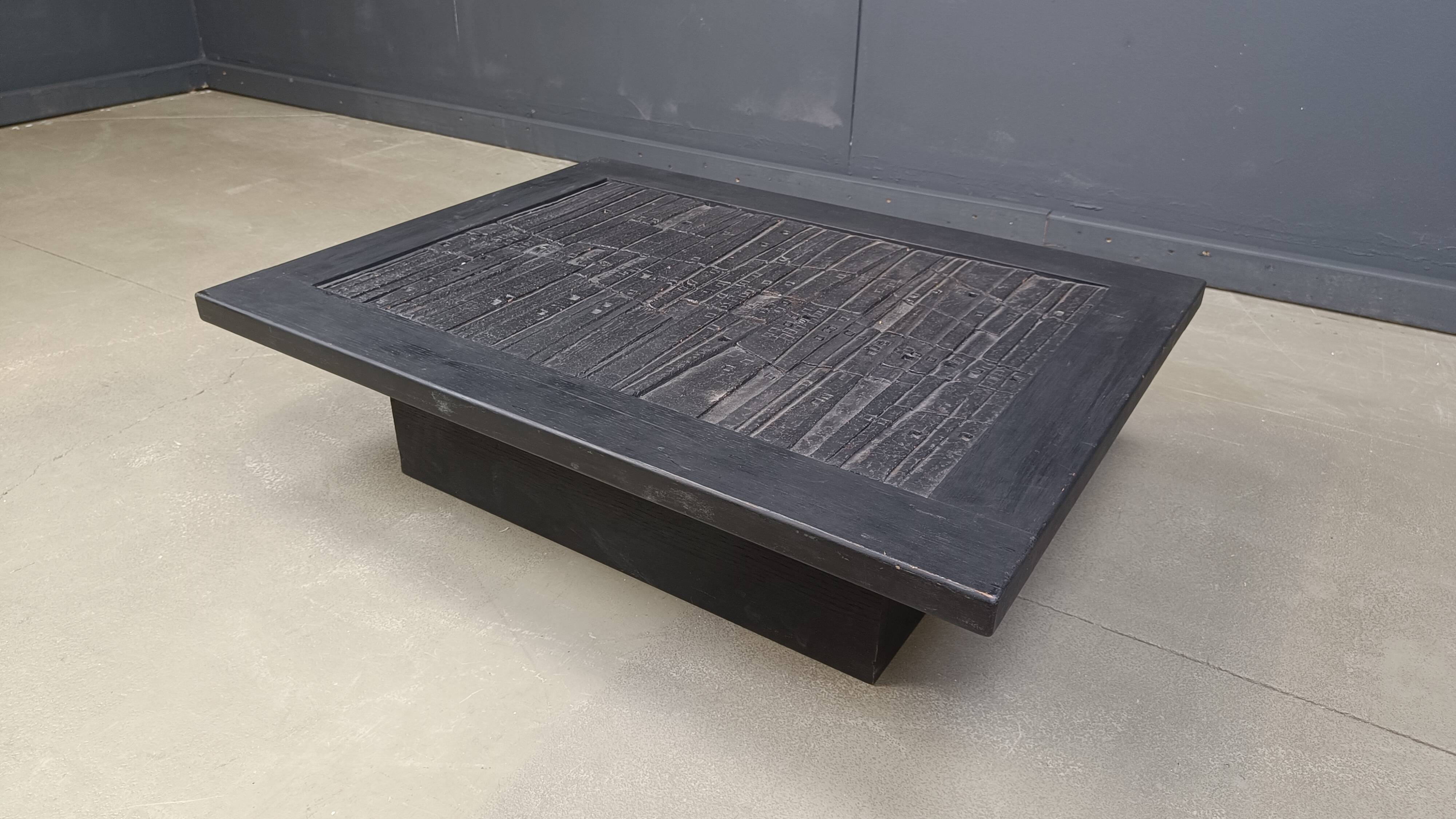 Brutalist stone coffee table, Made In belgium, 1960s