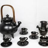 Jean Marais Tea Service, black ceramic 1980