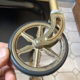 Textable brass and cashmere serving table