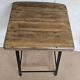 Old workshop stool in wood + wrought iron