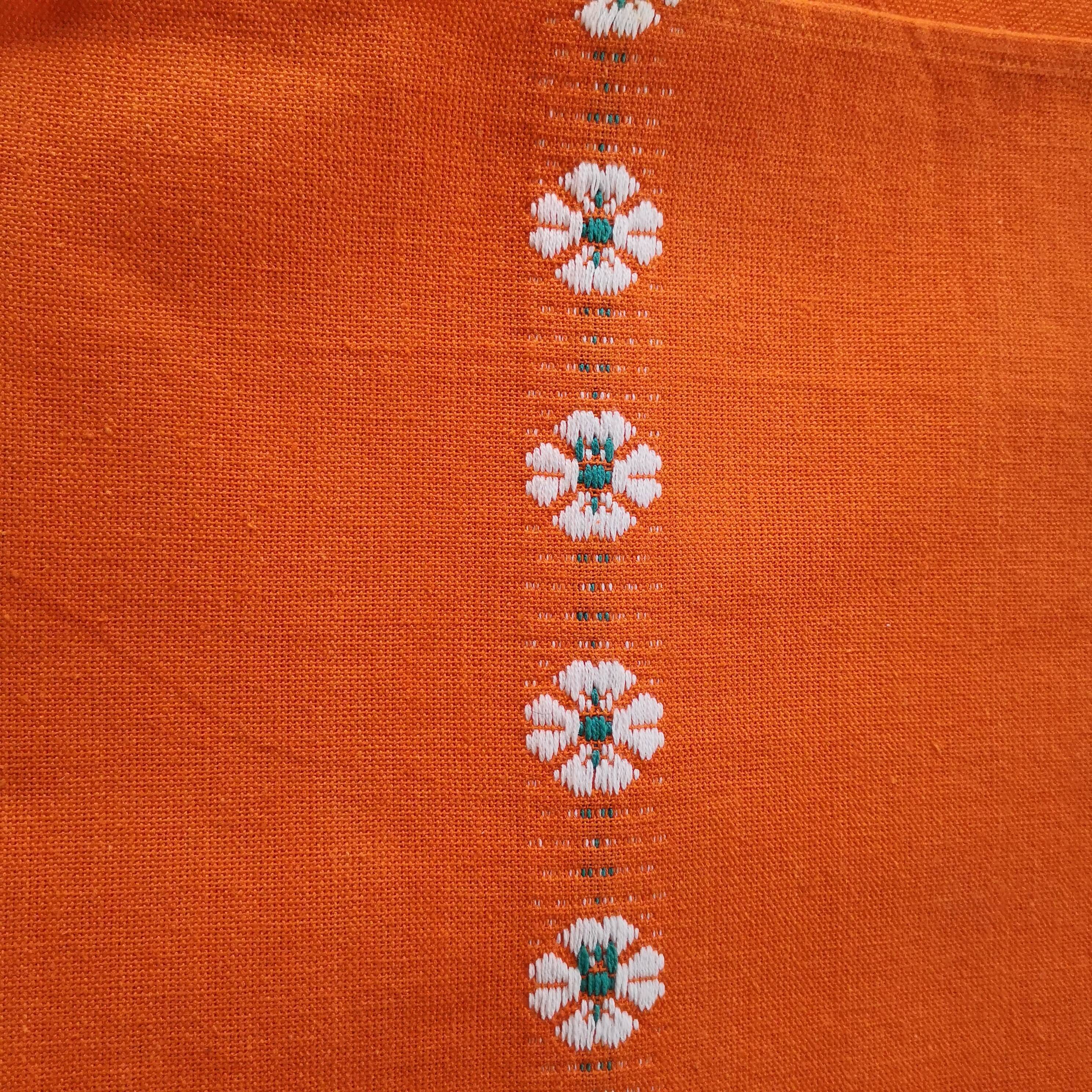 12 square orange vintage cotton towels