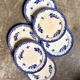 6 Staffordshire blue ironstone dinner plates