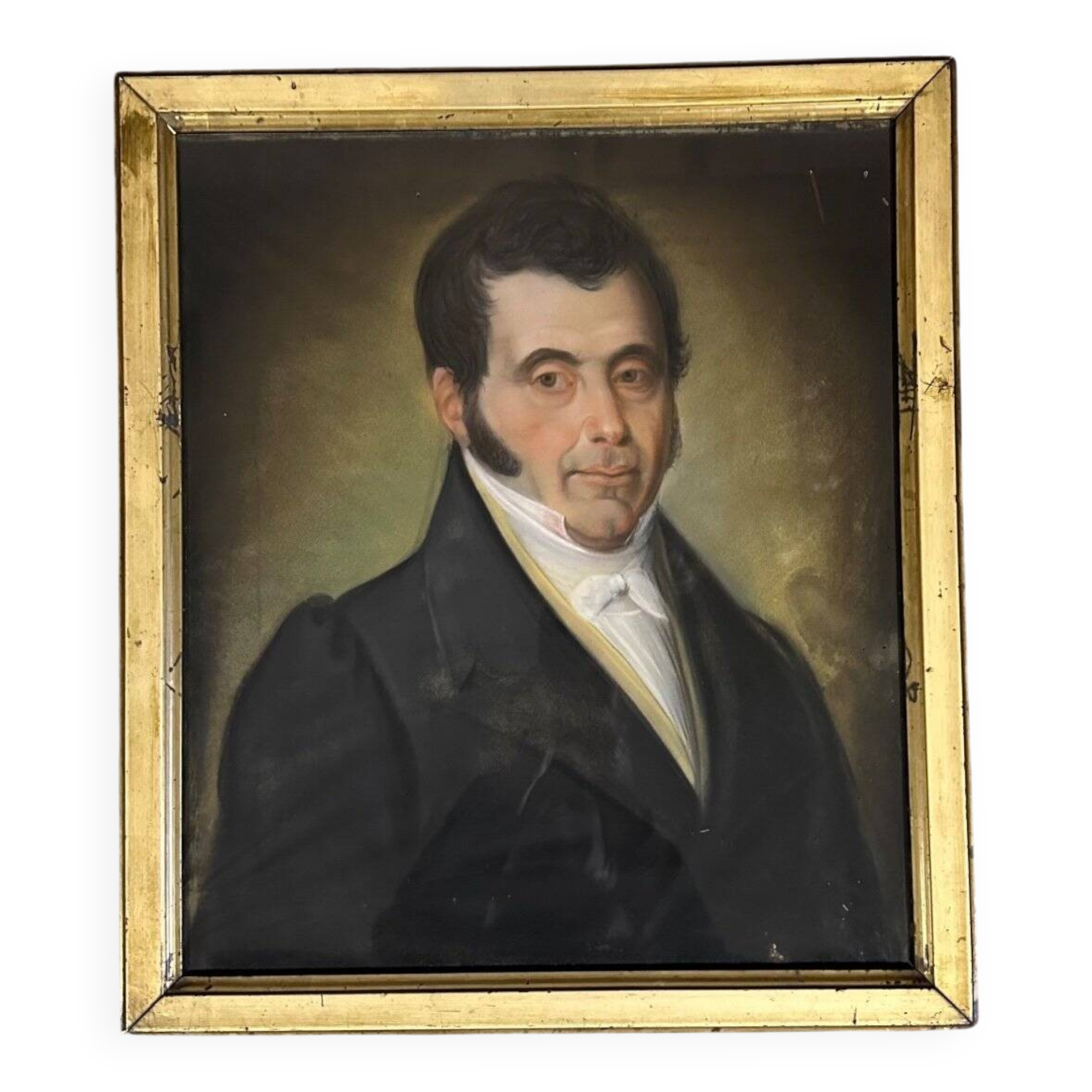 Portrait masculin pastel milieu du XIXème siècle
