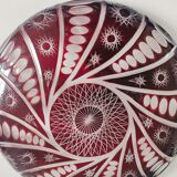 Pocket tray in glass lined plum color and cut