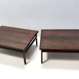 Rectangular Ebonized Walnut and Glass Coffee Table, Italy