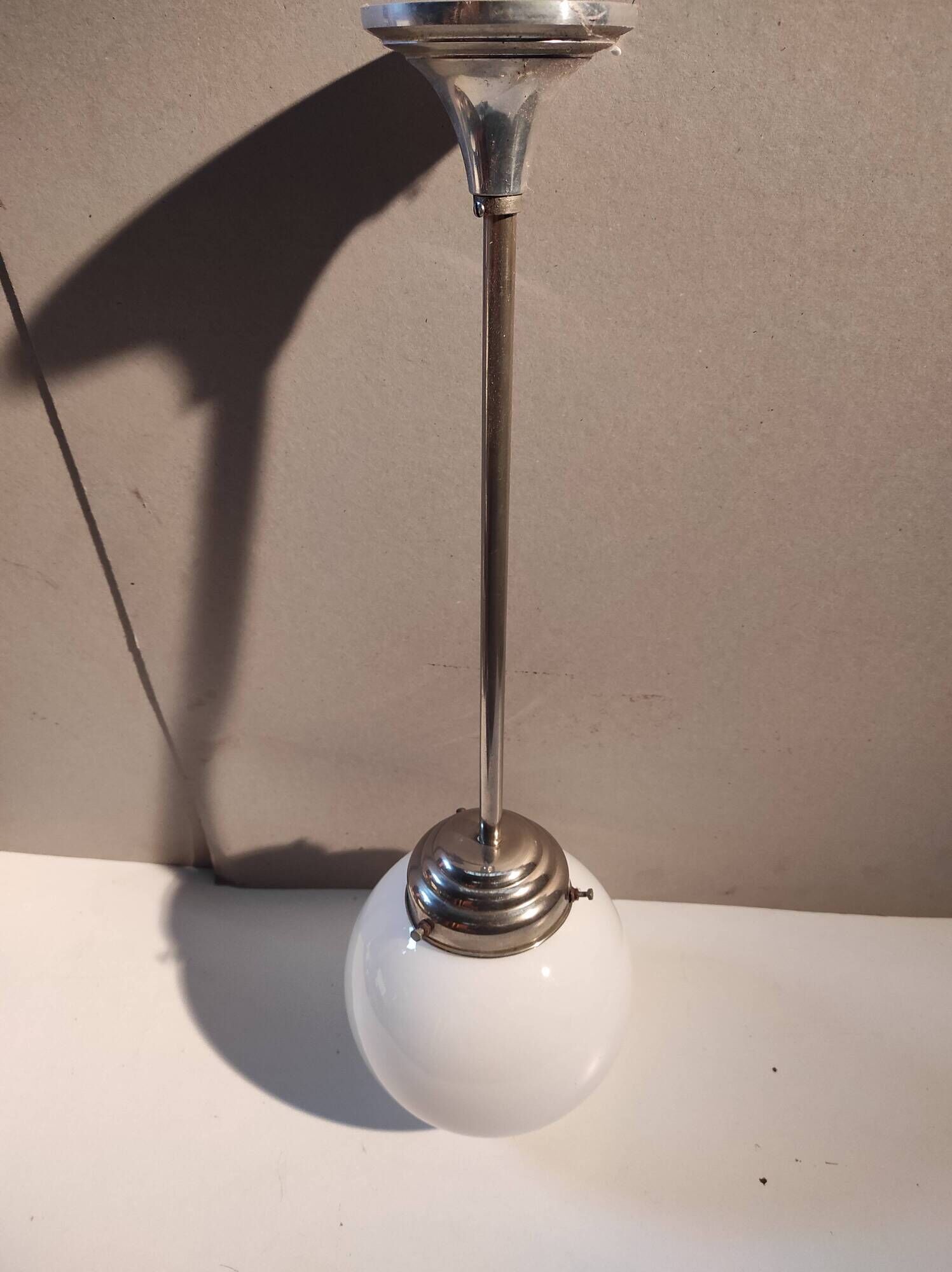Art deco ball opaline white type brewery lamp