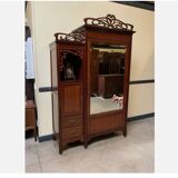 Antique Art Nouveau wardrobe, linen cupboard