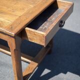 Wood farmhouse table, antique wood table, dining table, table with drawer, kitchen, countryside