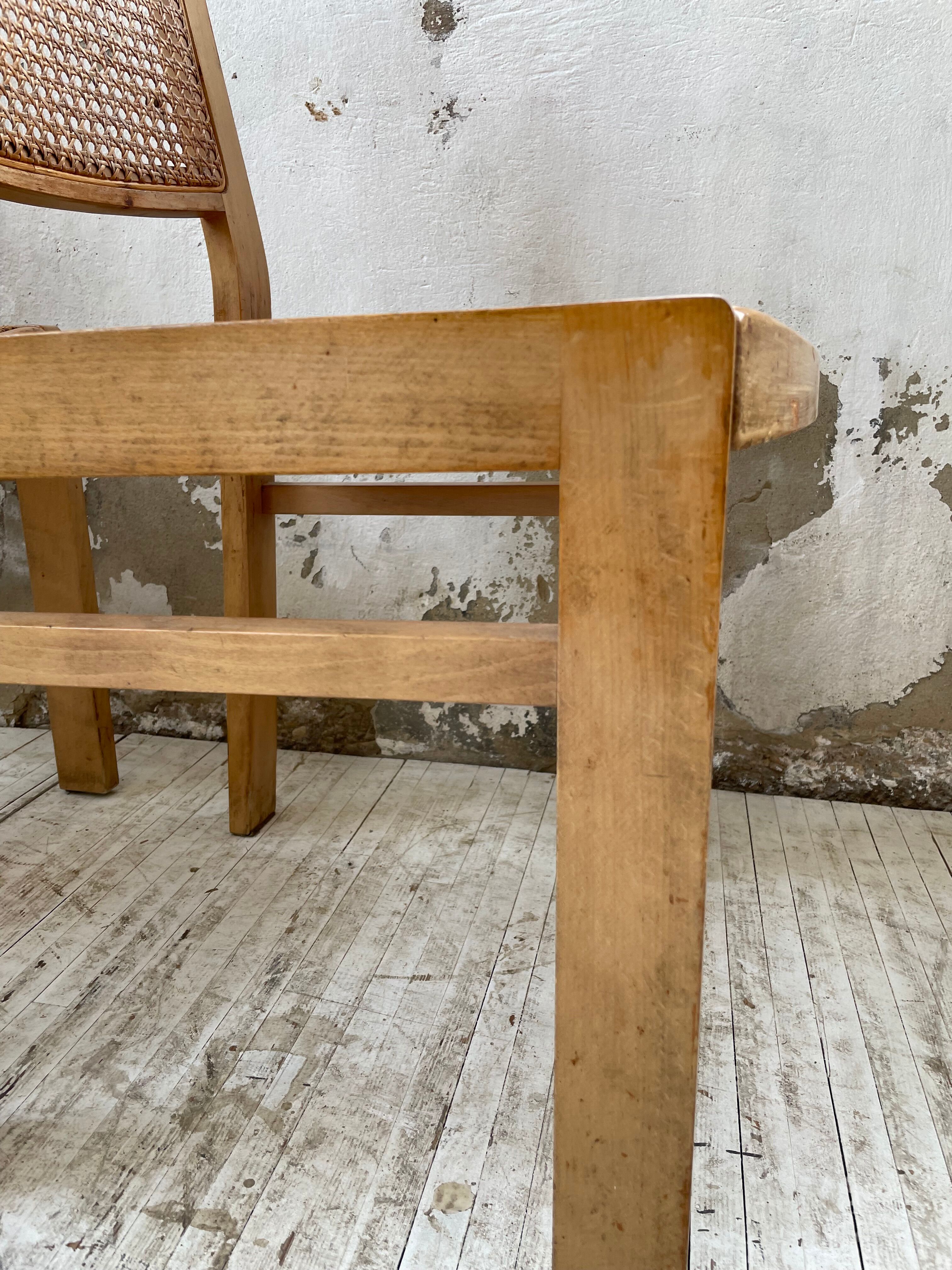 Pair of Baumann chairs beech and cannage