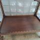 Dessert, table with wheels, side table in solid wood stained brown color France 1960