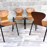 Lot of 4 chairs Ant Eromes 60s vintage