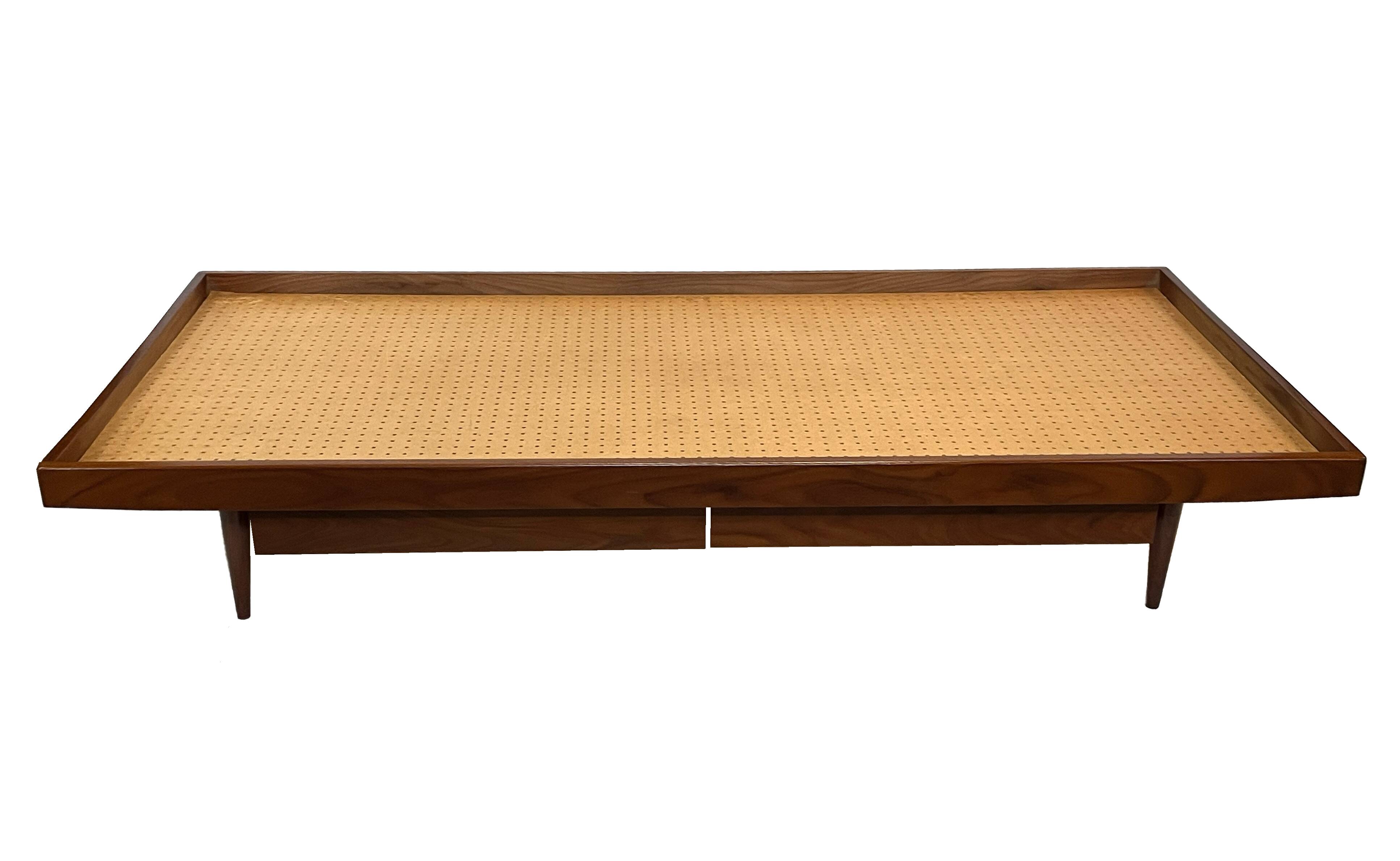 Vintage mid century daybed teak design with drawers