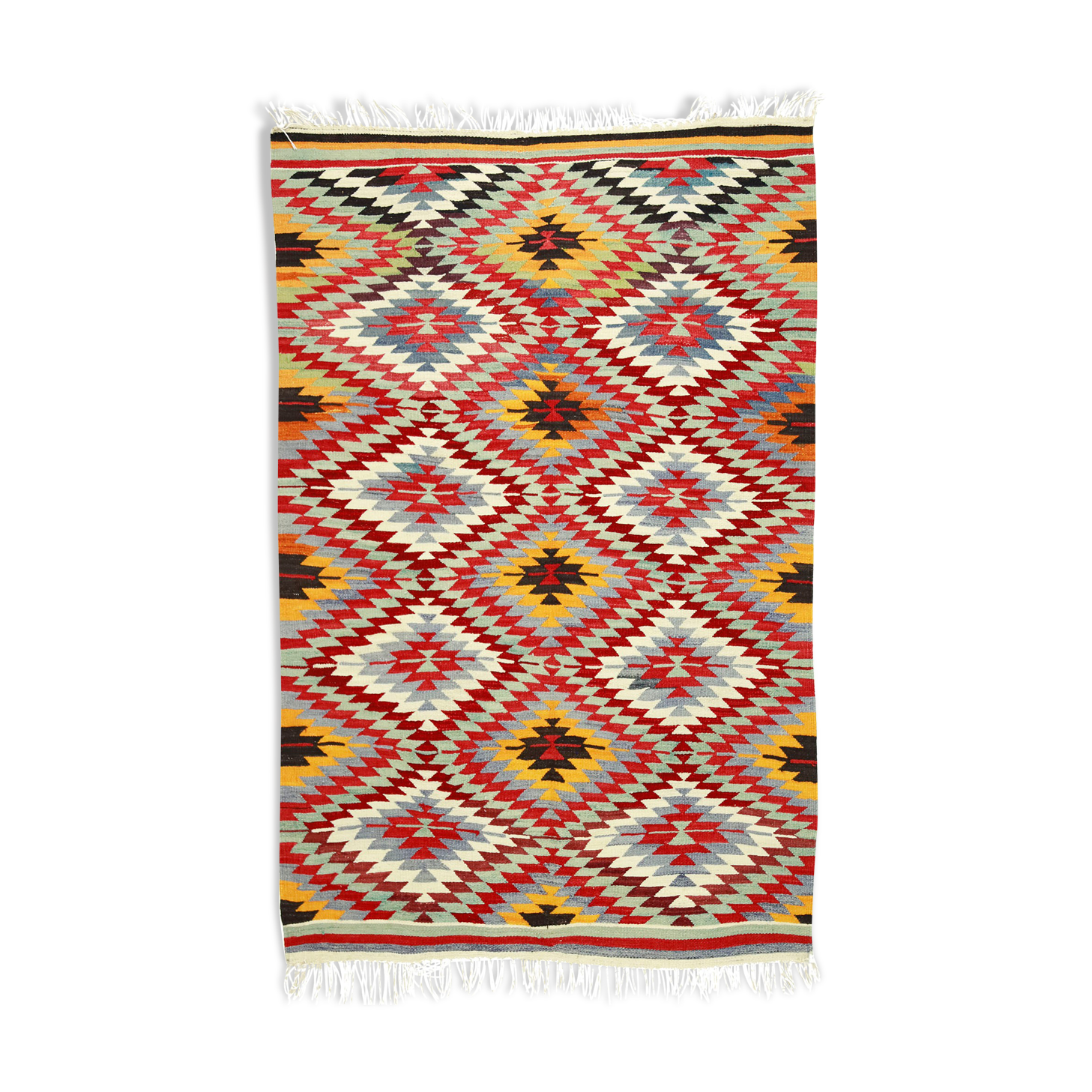 Anatolian handmade kilim rug 183 cm x 135 cm