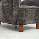 1960s, Danish design, reupholstered armchair, genuine sheepskin.