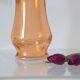 Large glass vase, apricot, French vintage, authentic