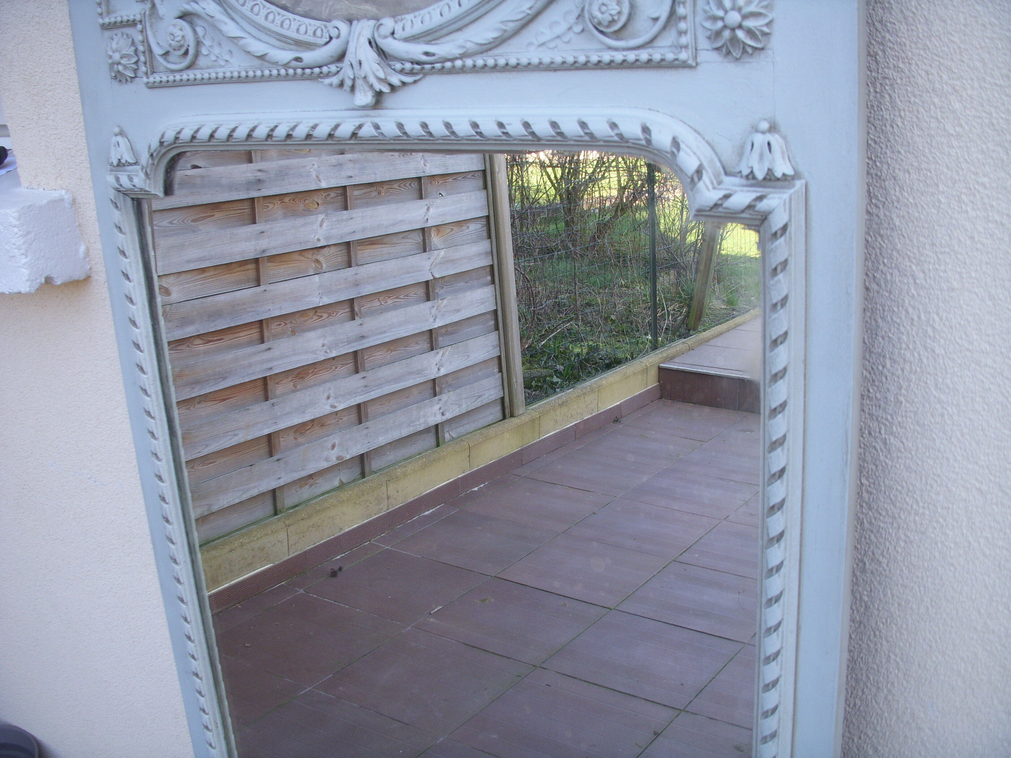 Louis XVl patina scene trumeau mirror romantic 80x191cm