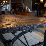 Industrial table with workbench top